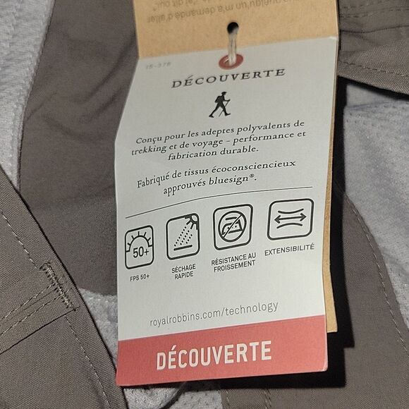 ROYAL ROBBINS WOMENS DISCOVERY  CAPRIS PANTS SIZE 4 NWT TAUPE UPF50  MID RISE - Picture 6 of 8